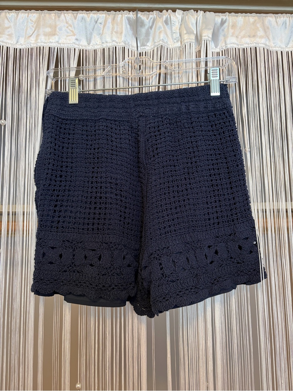 Skies are Blue Crochet Knit Navy Women's Shorts